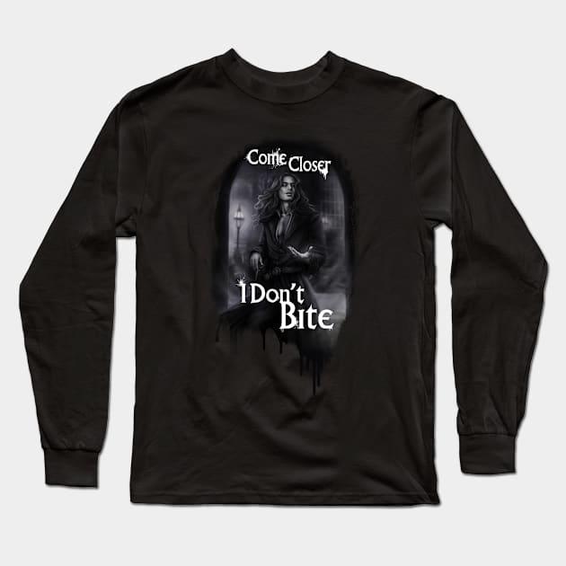 Beckoning (Come Closer, I Don't Bite) Long Sleeve T-Shirt by Art of Ariel Burgess